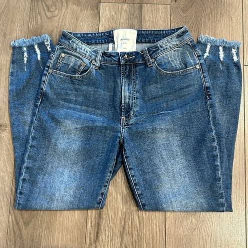 One Teaspoon  High Waist Free Bird Fitted Distressed Stretch Blue Jeans Size 28