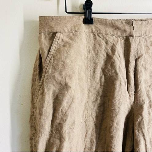 J.Jill  100% Linen High Rise Casual Trousers Camel size 16T