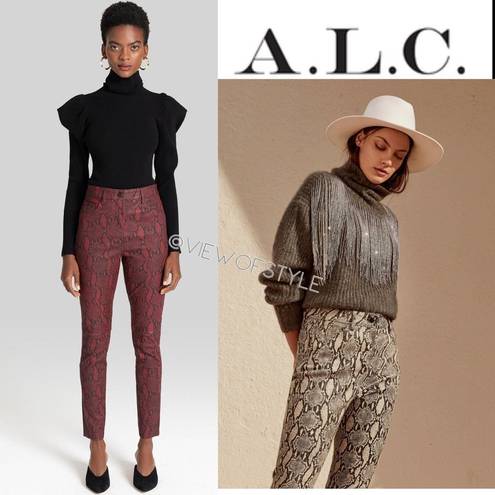 ALC Frank A.L.C Turner leather snakeskin pants