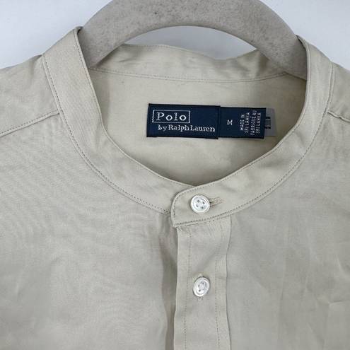 Polo 2023  Ralph Lauren Women's Cinch Elastic Cuff Button Front Blouse Med