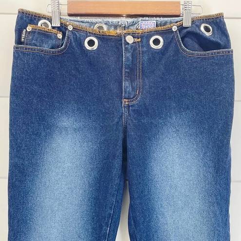 Edge VINTAGE Watch L.A. Womens 13-14  Jeans Grommet Raw  Rigid Cotton Denim Y2K