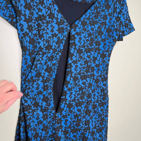 Tracy Reese Plenty by  Women’s Floral Scoop Neck V Back Dress Blue Black Size 0