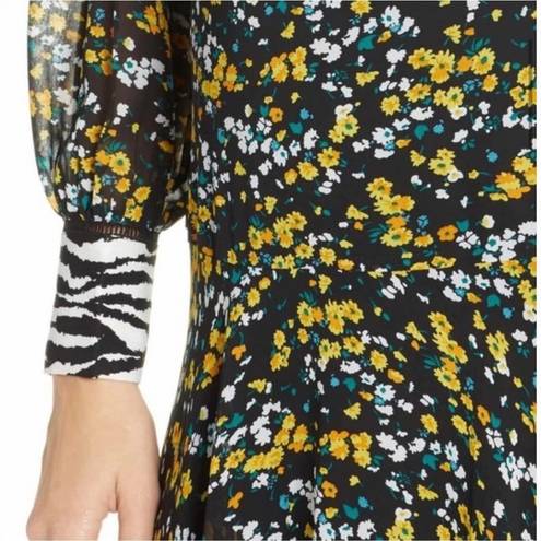 Sam Edelman NWT  Floral Ditsy Handkerchief Hem Long Sleeve Dress