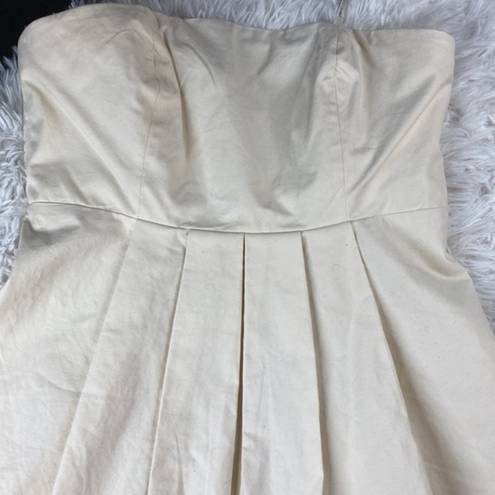 Tracy Reese ANTHROPOLOGIE Presanella Dress Strapless Ivory Cotton  size 4 NWT