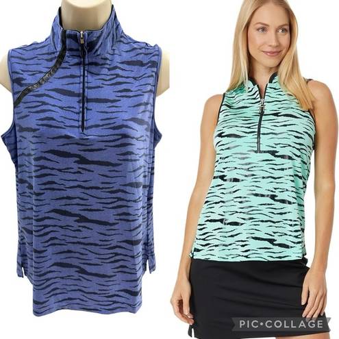 Polo COPY - Jamie Sadock Womens Golf  Tiger print sleeveless Zip *READ*