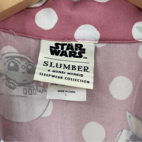 Star Wars  Baby Yoda SZ Large Slumber Pajama Top Comfy Cozy Soft Pink Mandalorian