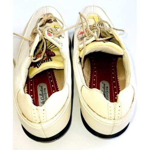 FootJoy Rare Estate  Golf Shoe Women‎ 7.5 White Art2Wear Deco Vintage 40's Motif