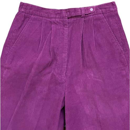 Bermuda Vintage 90s High Waisted Purple Corduroy Pleated  Shorts - Women's  - 10