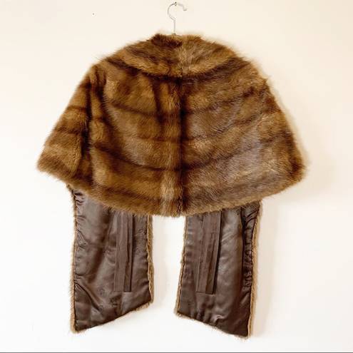 Vintage Mink Fur Stole Cape Capelet Winter Luxury Wrap Pockets Size undefined