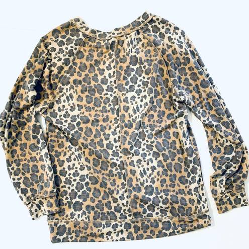 Caslon  Cozy Animal Print Leopard Sweatshirt M