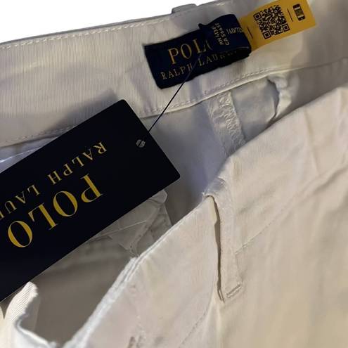 Polo  Ralph Lauren White Slim-Cut Chino Cotton Shorts Size 4 NWT $189