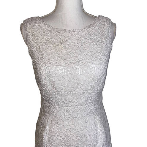 Shoshanna  Dress Lace White Floral Lace Sheath Dress Anthropologie, Size 4