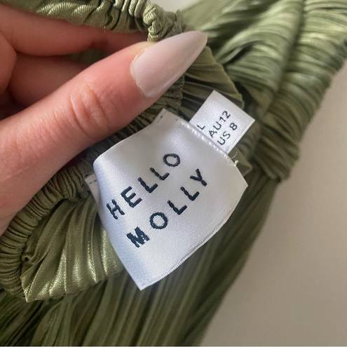 Hello Molly NEW  WEARING THIS TONIGHT PLISSE
STRAPLESS MAXI DRESS in SAGE