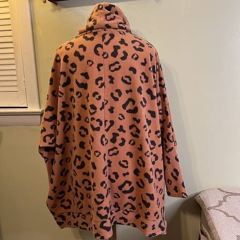 Simply Southern  turtleneck leopard print one size fits most poncho