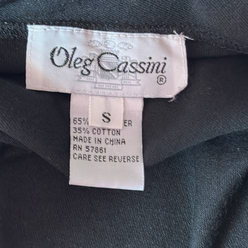 Oleg Cassini  Black Embellished Short Sleeve Blouse Size Small