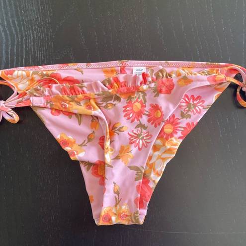 Aerie  pink floral triangle bikini, Size Small, removable pads, ruffles, beachy