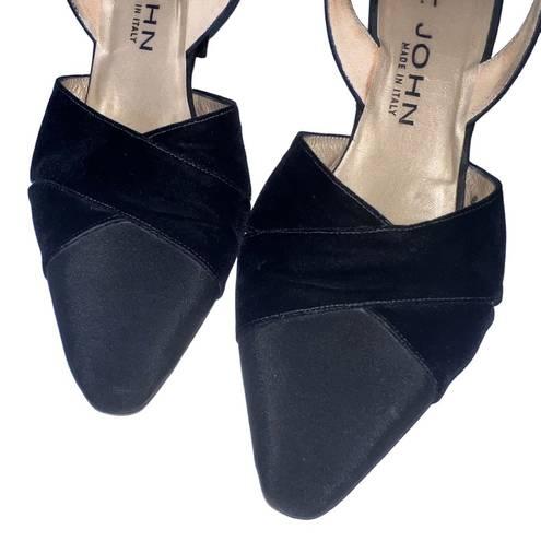 St. John Black Slingback Block Heel