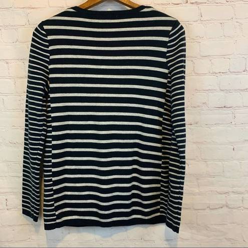 J.Jill  blue gray striped sweater zippers size XS