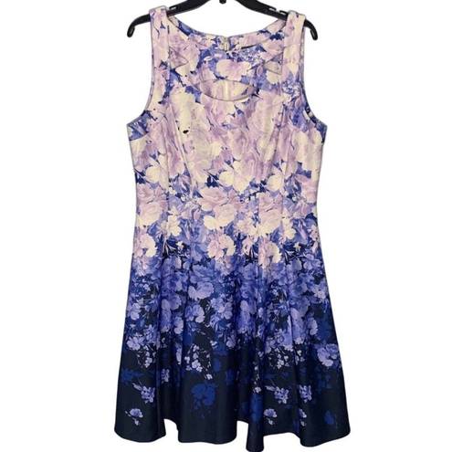 Gabby Skye  Women Size 12 Floral Scuba Fit and Flare Style Cutout Dress