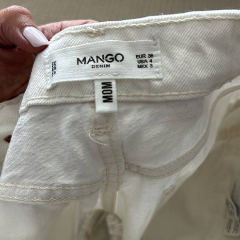 Mango Mom White jean Shorts