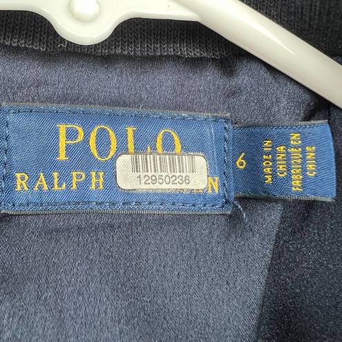 Polo  Ralph Lauren US 6 Womens Navy Blue Knit Fitted Blazer