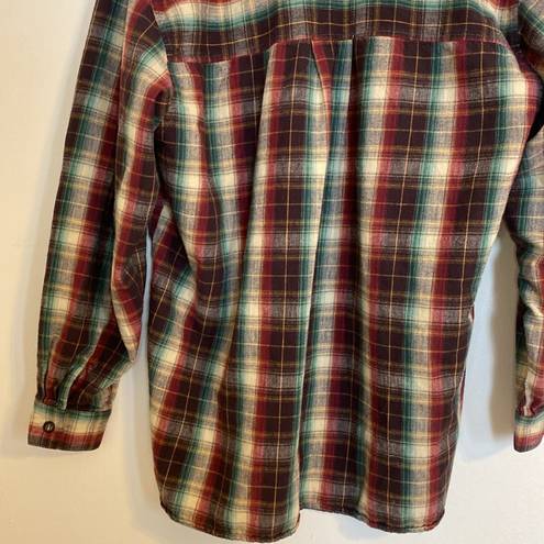 Krass&co Russ Sport  Women’s Comfy Cotton Button Down Plaid Shirt Size Large