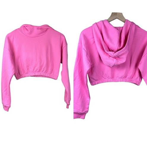 Naked Wardrobe  Stay Chillin Bubblegum Pink Cropped Hoodie