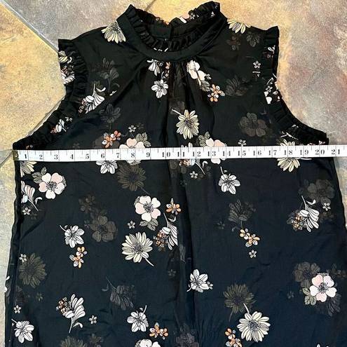 Who What Wear  Floral Sleeveless High Neck Blouse Large