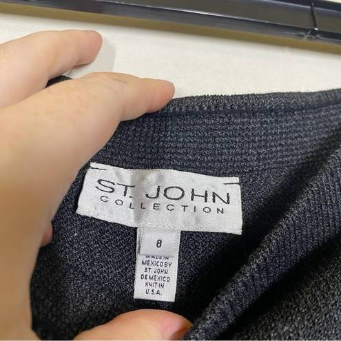 St. John  Heavyweight Wool Blend Santana Knit Wide Leg Pant