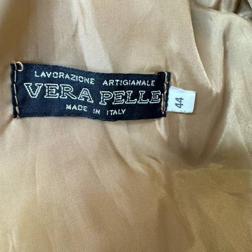 Vera Pelle VTG  Camel Brown Leather Jacket Lined Womens 44 (US Small / Medium)