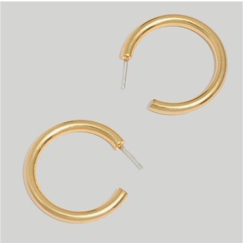 Madewell NWT  Chunky Medium Hoop Earrings Gold