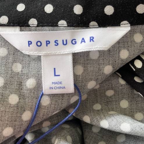 Popsugar  Large Jumpsuit Polka Dot Sleeveless V-Neck Pocket Collar Elastic Waist