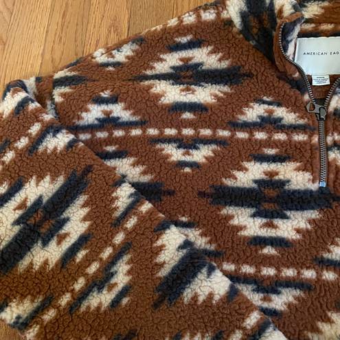 American Eagle cropped sherpa sweater