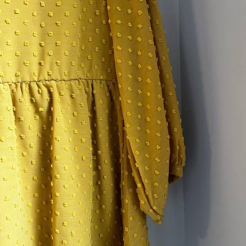 Bohme  | Antionette Alma Polka Dot Peplum Blouse in Mustard Size Medium