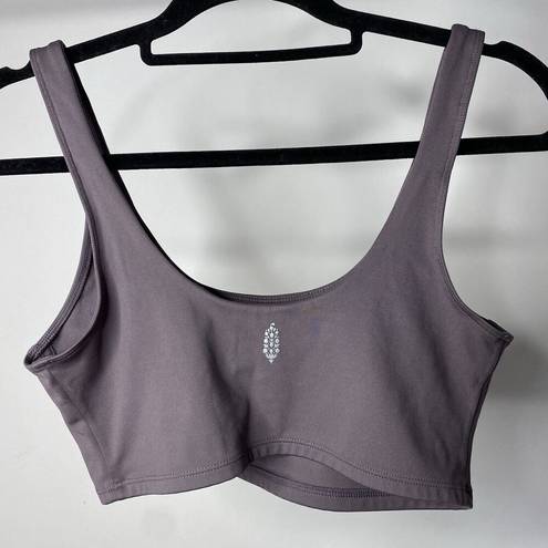 Free People  Movement Women's Medium Low Impact Sports Bra Gray Scoop Neck Yoga