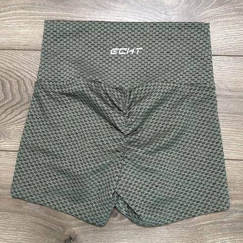 ECHT  High Rise Scrunch Butt Green  Training Shorts Size Small