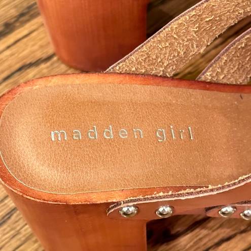 Madden Girl  G-Crosby Tan  Cognac Strappy Block Heel Sandal