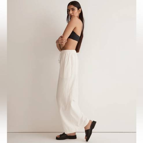 Madewell  Double-Gauze Drawstring Wide-Leg Pants Cream Medium NJ873 New