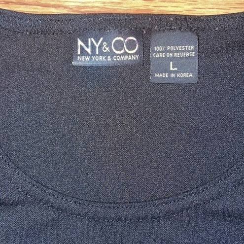 Ny&co NY &  Black Short Sleeve Polyester Blouse Large