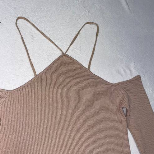 West of Melrose Women’s  Cold Shoulder Beige / Tan Sweater size Medium