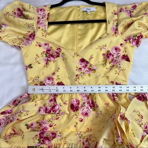 Likely ReVolve  Yellow Pink Rose Mini Quinn Dress in Snapdragon NWOT