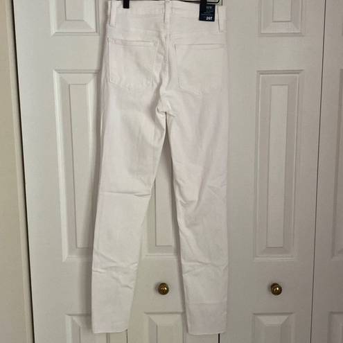 J.Crew  Factory 10" High Waist Skinny Raw Hem White Jeans 26 Tall NWT