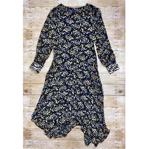 Sam Edelman NWT  Floral Ditsy Handkerchief Hem Long Sleeve Dress