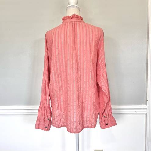 Pilcro x Anthropologie Pink Tavi Button Down Blouse