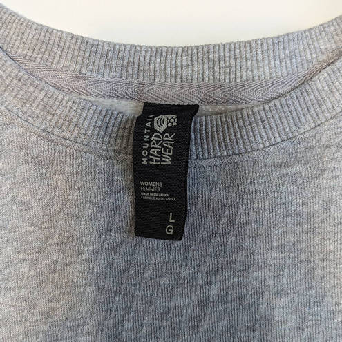 Mountain Hardwear  Organic Cotton Logo Crew Sweatshirt Heather Gray Pullover Top