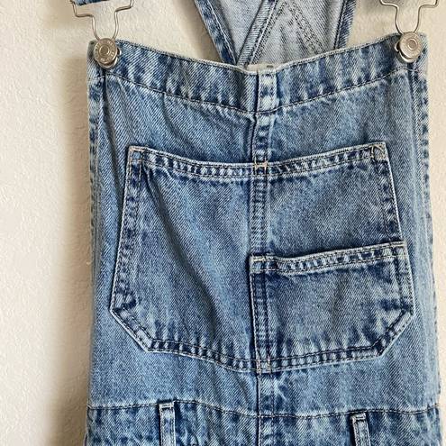 Free People  We The Free Denim Bib Cuffed Cottagecore Shortall/ Overalls Size XS