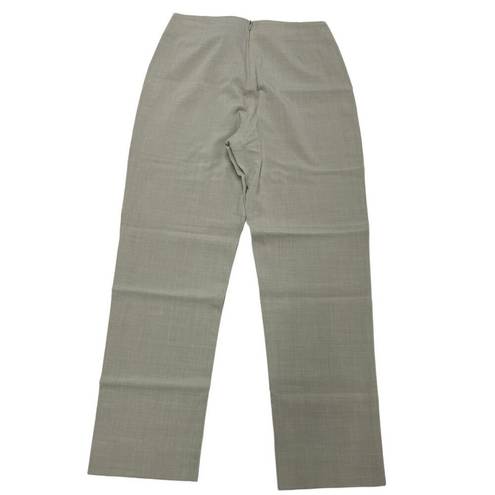 DKNY  Pants Womens 2 Tan Grey Straight Slim Leg Ponte Zip Back Petite Dress Wool