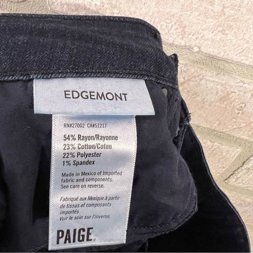 Paige  Transcend Edgemont Moto Skinny Jeans in Cinema No Whiskers Wash Size 26