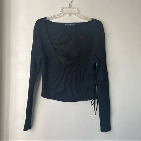 Fashion to figure  Whitney Black Knit Side Tie Sweater 0X