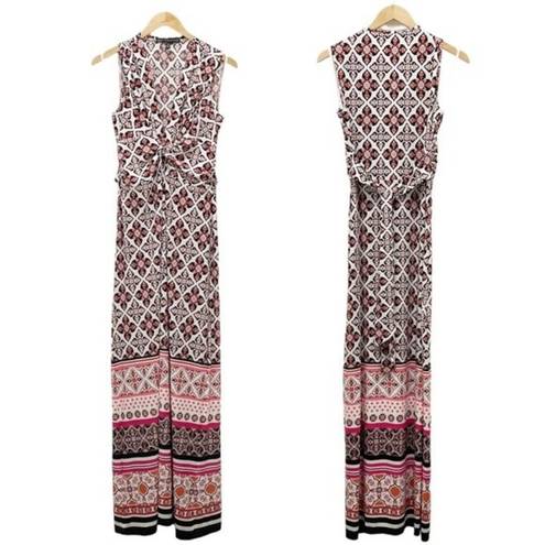 White House | Black Market  Twist-Detail Printed Knit Maxi Dress Women’s Size Small